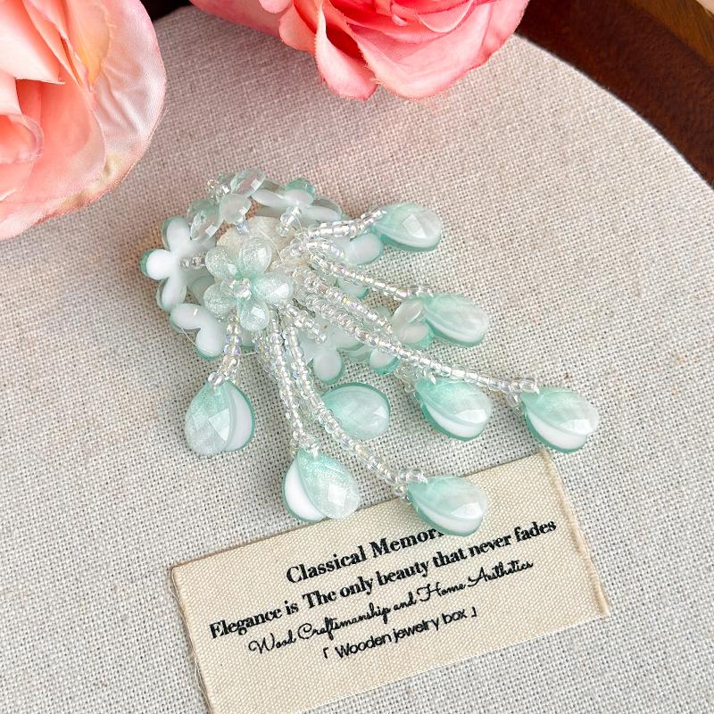 Beaded Flower Handcrafted Beaded Jelly Shoes Shoes Buckles Sandals Accessory For Woman Removable Shoe Accessories