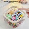 1pc Hair Accessory Storage Box, Desktop Press On Jewelry Box, with Lid, Girls' Rubber Band Headband Hair Clip Organizing Box