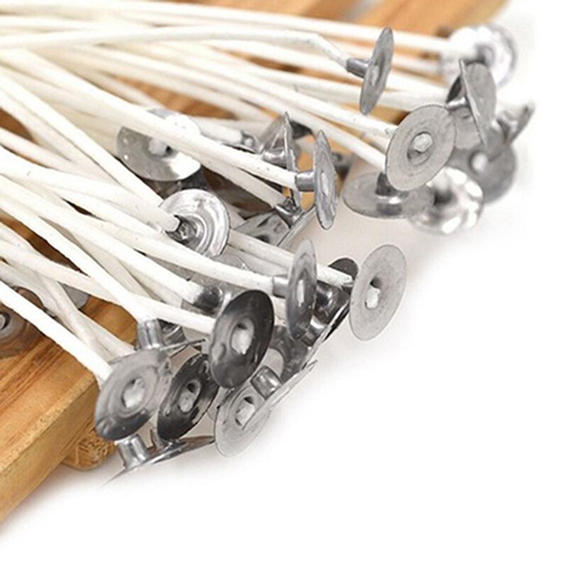 100 Adet Mum Fitilleri Pamuk Çekirdekli Mumlu Fitil Mum Yapımı için Sürdürülebilir Şehir Moda Ev Dekor