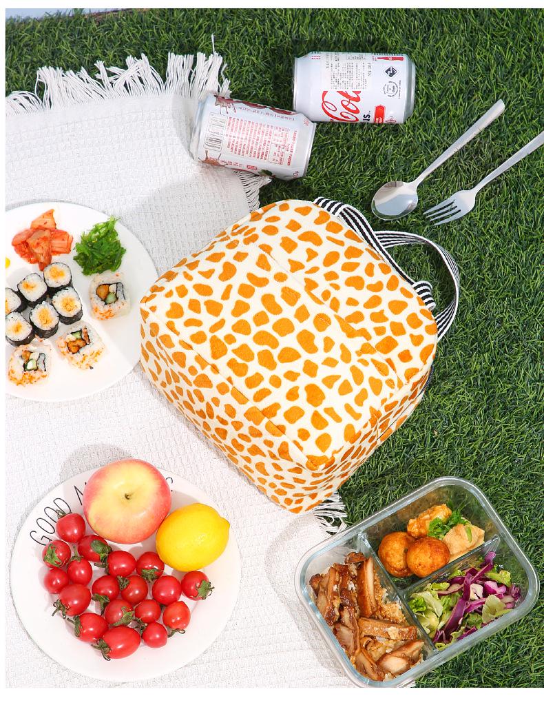 Animal Print Insulated Lunch Bag - Portable Bento Bag for Travel, Work, School, and Picnics