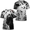 Retro and Old 3D Digital Printing Men's Loose Casual Short-sleeved Crew Neck T-shirt