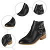 Damen Spitz zulaufend Mode Klobiger Absatz Gürtel Seitenreißverschluss Bequem Wildleder Knöchelhohe Stiefel Stiefel Für Damen Niedriger Absatz Offene Zehenpartie