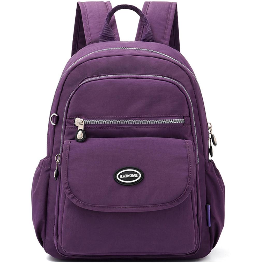Women's Fashion Solid High Capacity Portability Zipper Student Backpacks