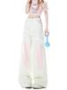 Dopamine Gradient Pink Wide-Leg Summer Pants for Women: Energetic Casual Outfit