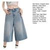 Yousheng Cropped Jeans for Women Wide Leg High Waisted Denim Pants Summer Casual Short Baggy Jeans with Pockets