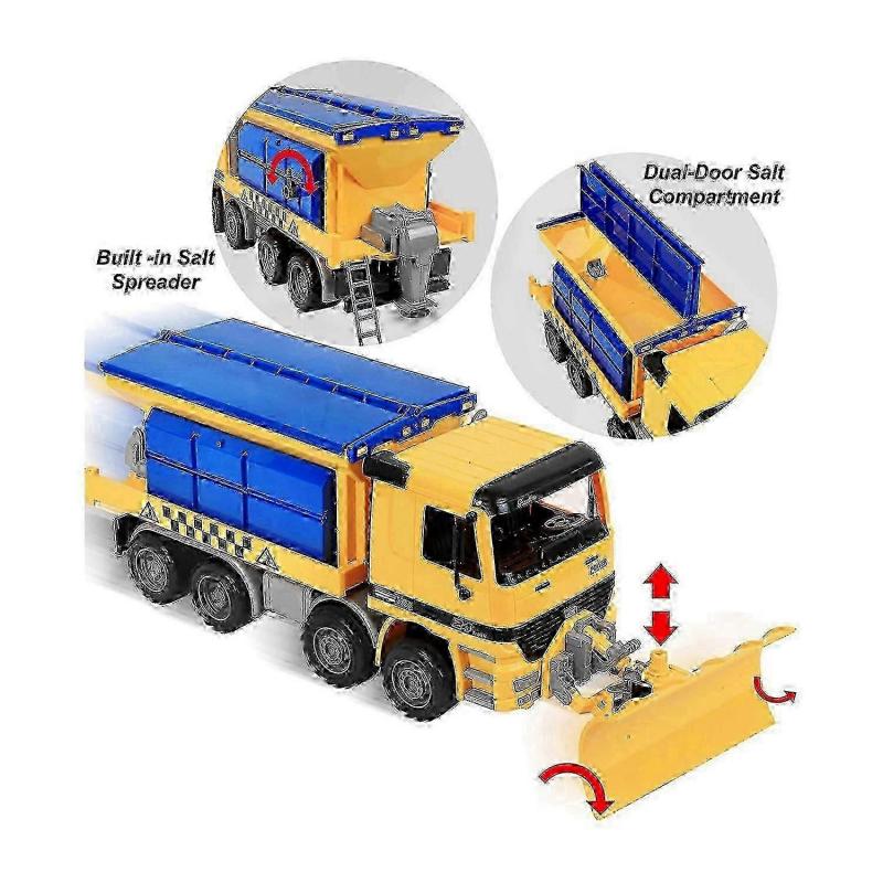 Friction Powered Snow Removal Plow Truck Construction Toy,Inertia Repair Car Toy, Engineering Vehic