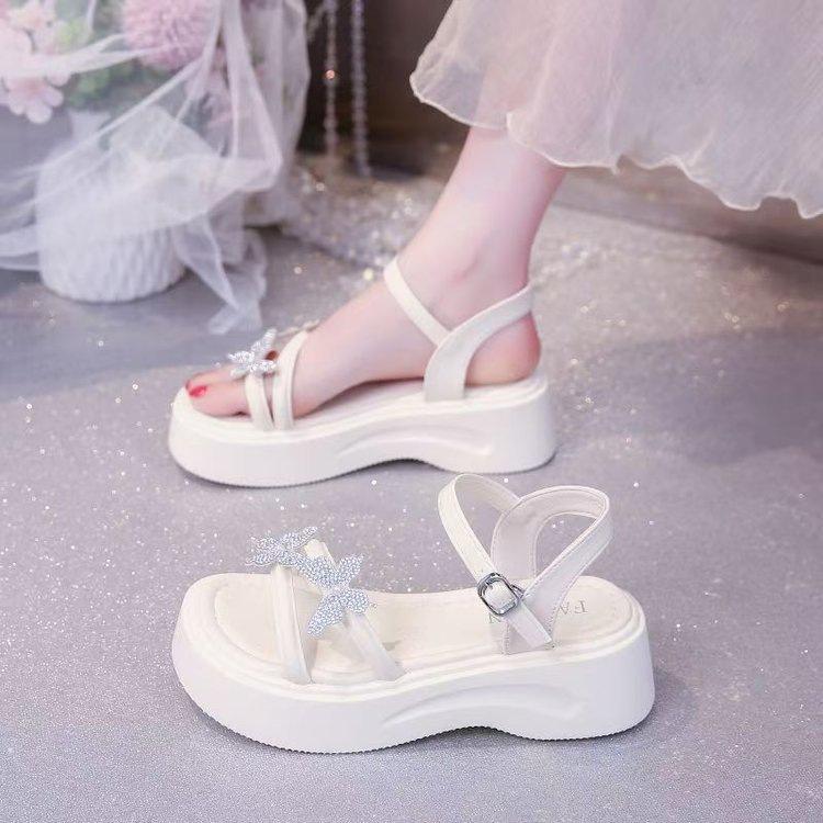 

Summer outer wear bow platform sandals new with skirt casual sports beach shoes 40