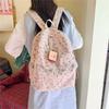 Travel Backpack for Teens and Girl Laptop Daypacks Flower Print Backpack Students School Bag Corduroy Rucksacks