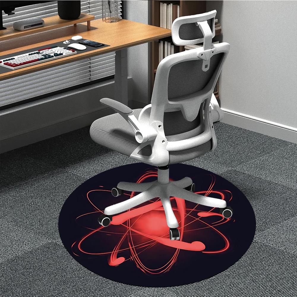 1pc Atom Science Carpet for Office Non Slip, Round Carpet, Soft & Comfortable, Carpet for Office, Lightweight Round Floor Mat