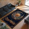Space Cosmic Theme Crystal Velvet Rug Personalized Custom Name Text Soft Floor Mat Home Decor
