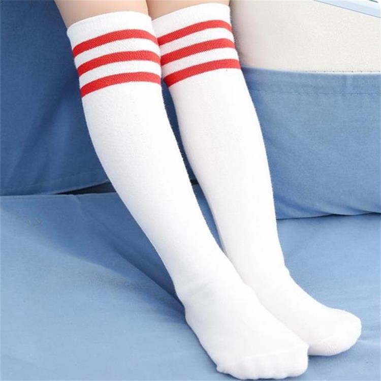 Children's Mid-Calf Socks: Cotton Striped for Girls, Boys' Sports Style, Thick for Autumn/Winter