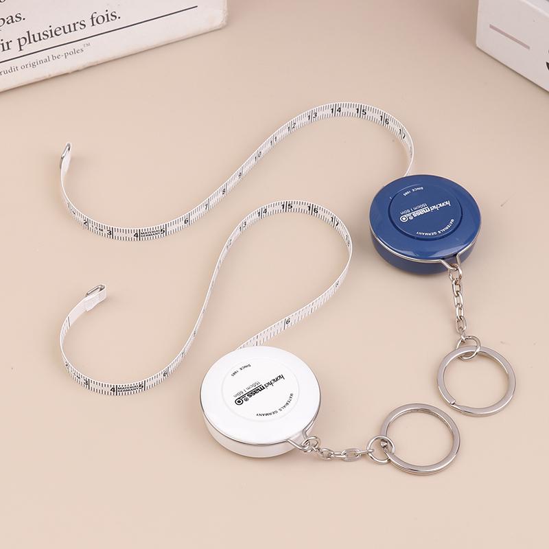 150/60Inch Keychain Tape Measure Portable Retractable Mini Abs Plastic Measure Ruler Centimeter Inch Roll Tape Measuring Tool