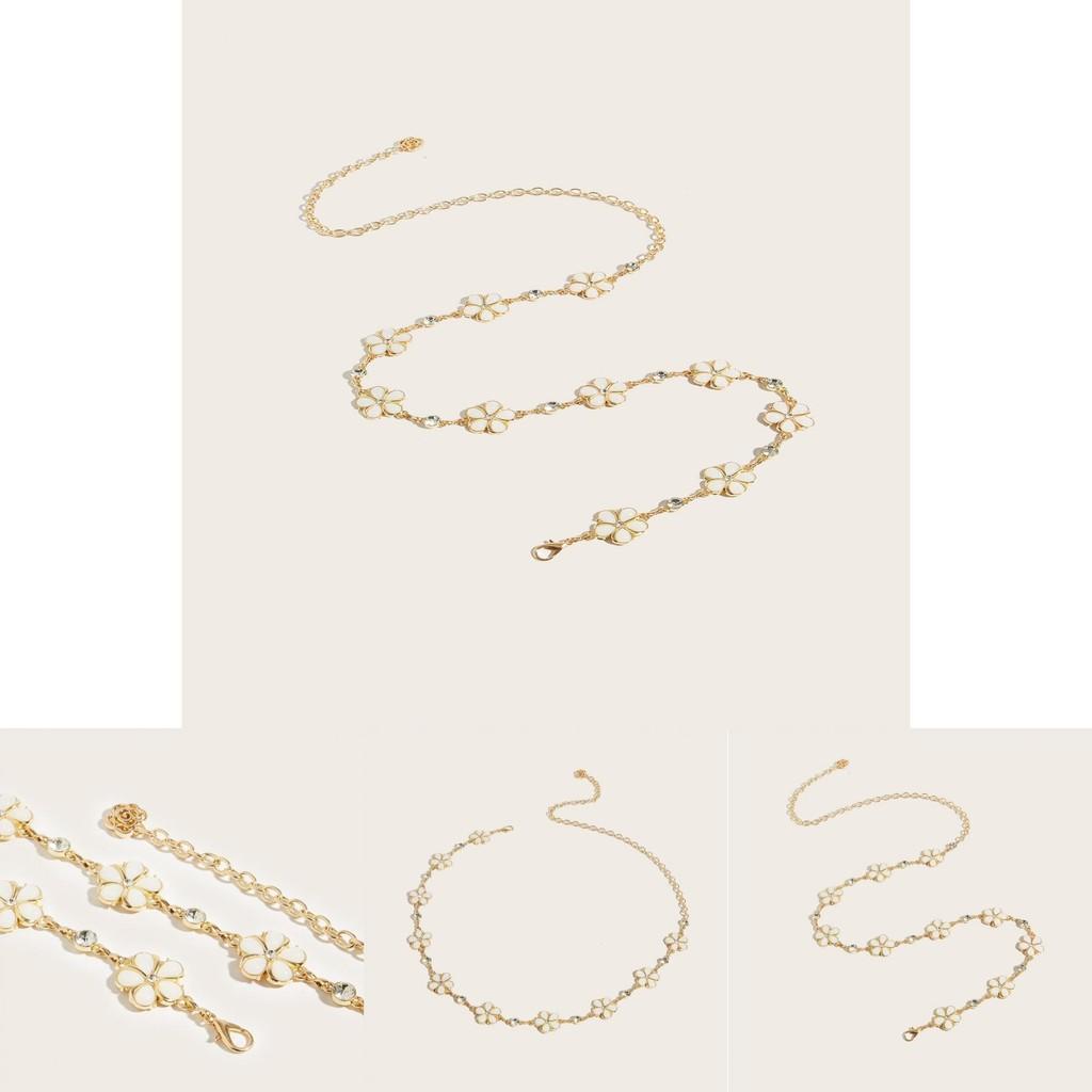 Summer Floral Metal Waist Chain Accessory For Womens Fashion