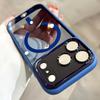 Transparent Metal Camera Bumper Cases For iPhone 17 11 12 13 16 Pro Max 15 16 Plus 17 Air For Magsafe Magnetic Clear Phone Cover