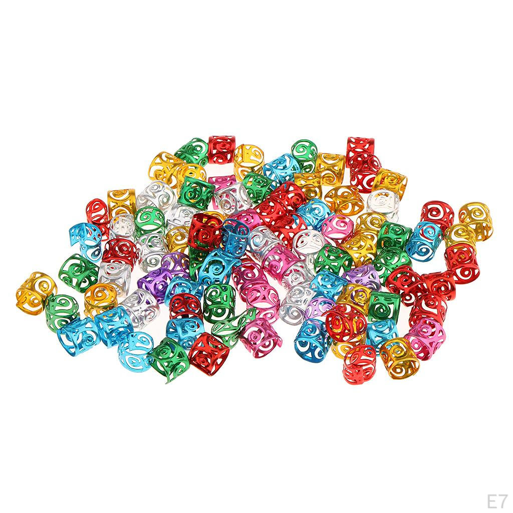 100 Pieces Hair Beads Dreadlocks Tube Decoration Braiding