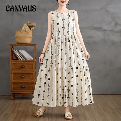 Vestido de Verano para Mujer Talla Grande Sencillo Estilo Chaleco sin Mangas Vestidos Largos