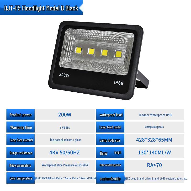 Super Bright LED Waterproof Outdoor Floodlight for Construction Sites and Courtyards