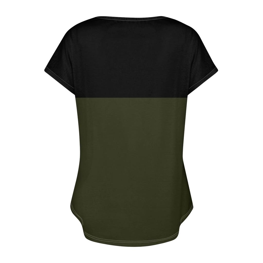 Summer Tops For Women Pattern For Women V-Neck Short Sleeve Comfy Womens Tops Oversized Tshirts