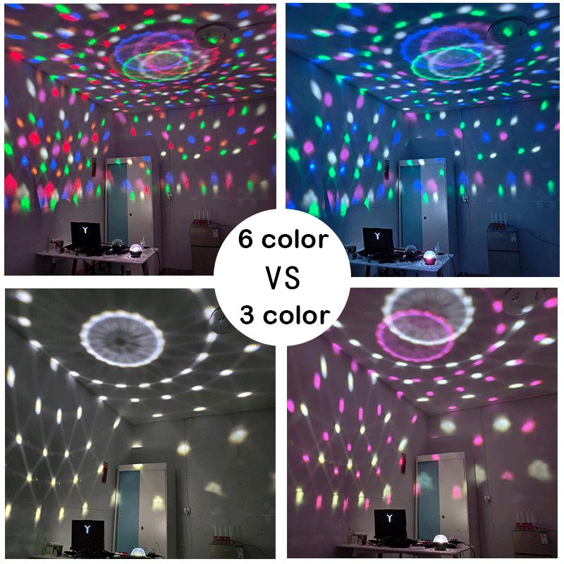 3/6 Colors LED Stage Disco Light for Christmas Party Home KTV Wedding Show DJ Ball Party Lights USB Strobe Lighting