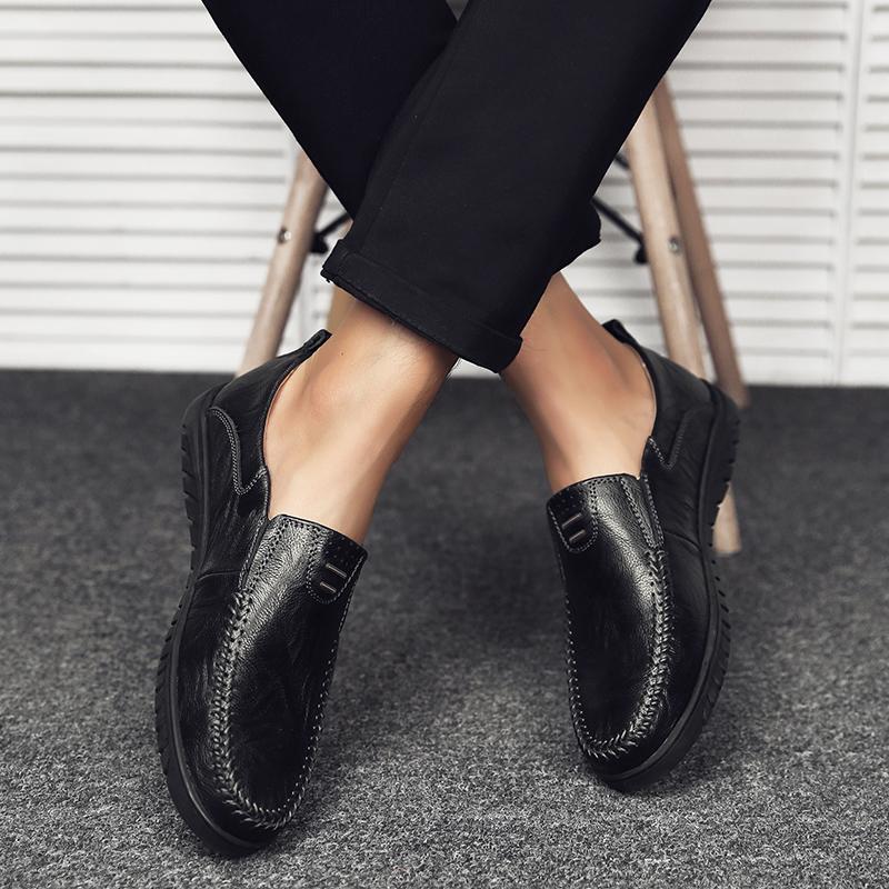 39-47 Pánské kožené boty Lehké mokasíny Ležérní ploché boty mokasíny Řidičské boty