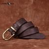 Módní Osobnost Pravá Kůže Pás Retro Kolíčková Spona Ležérní Univerzální Kalhotový Pás