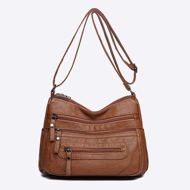 Neue Damen Schultertasche PU Weiches Leder Große Kapazität Umhängetasche Mode Einfach Mehrere Taschen Mehrschichtig Muttertasche für Frauen mittleren Alters