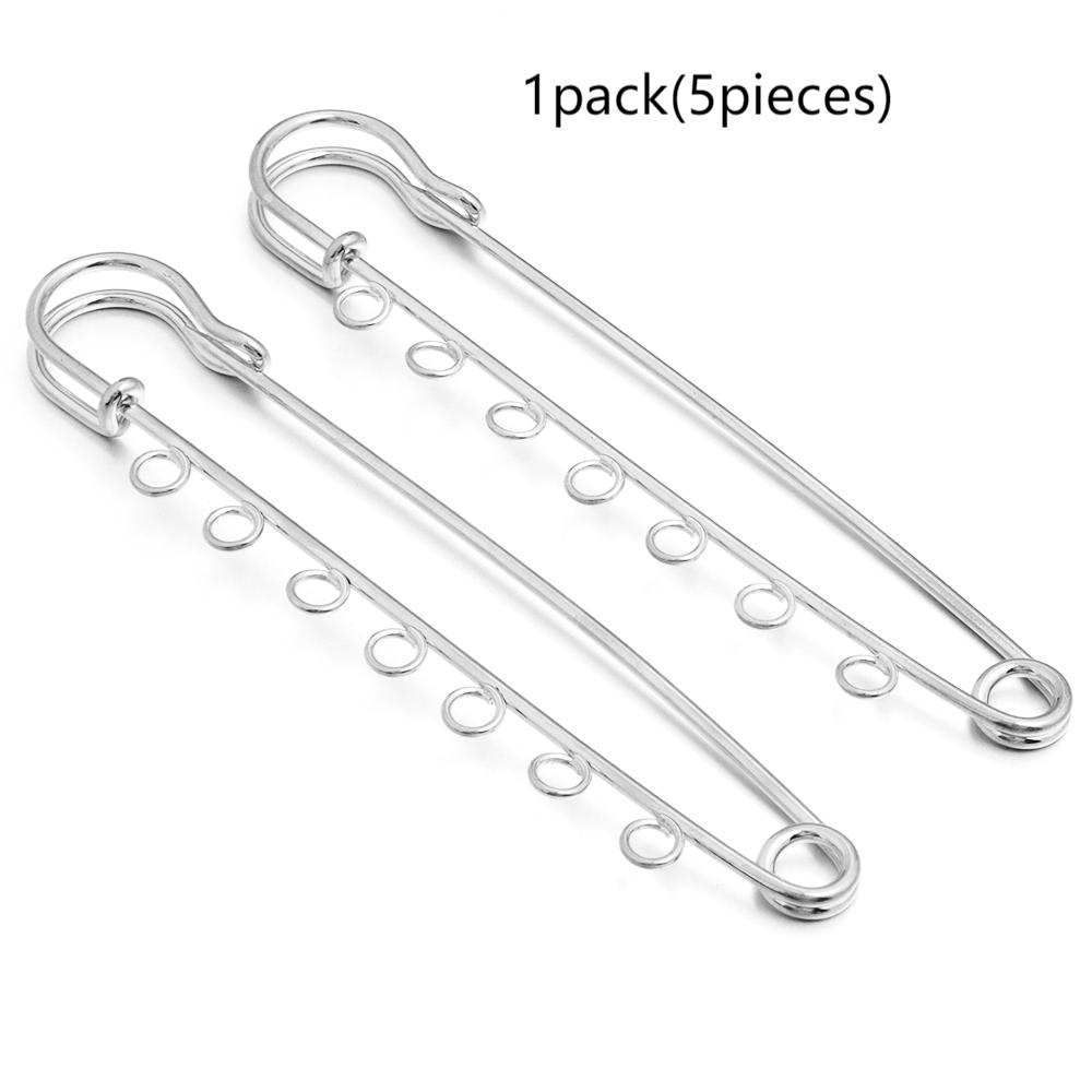 5-10pcs/lot Gold Safety Pins Brooches Blank Base Brooch Pin with Holes Fasteners Pin For DIY Jewelry Making Supplies Accessories