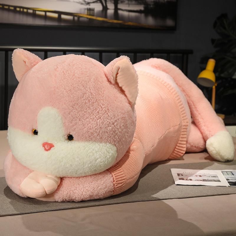Cute Cat Pillow Doll Girl Sleeping On The Bed Rag Doll Bear Doll Large Plush Toy