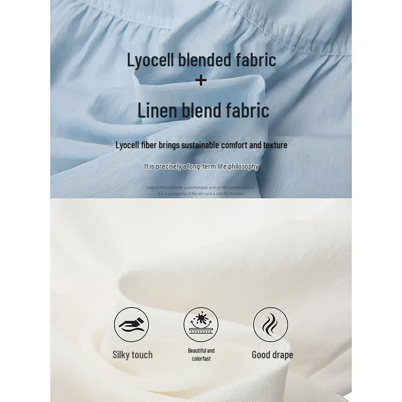 Women's Lyocell Linen Sleeveless Shirt & Cropped Pants Set