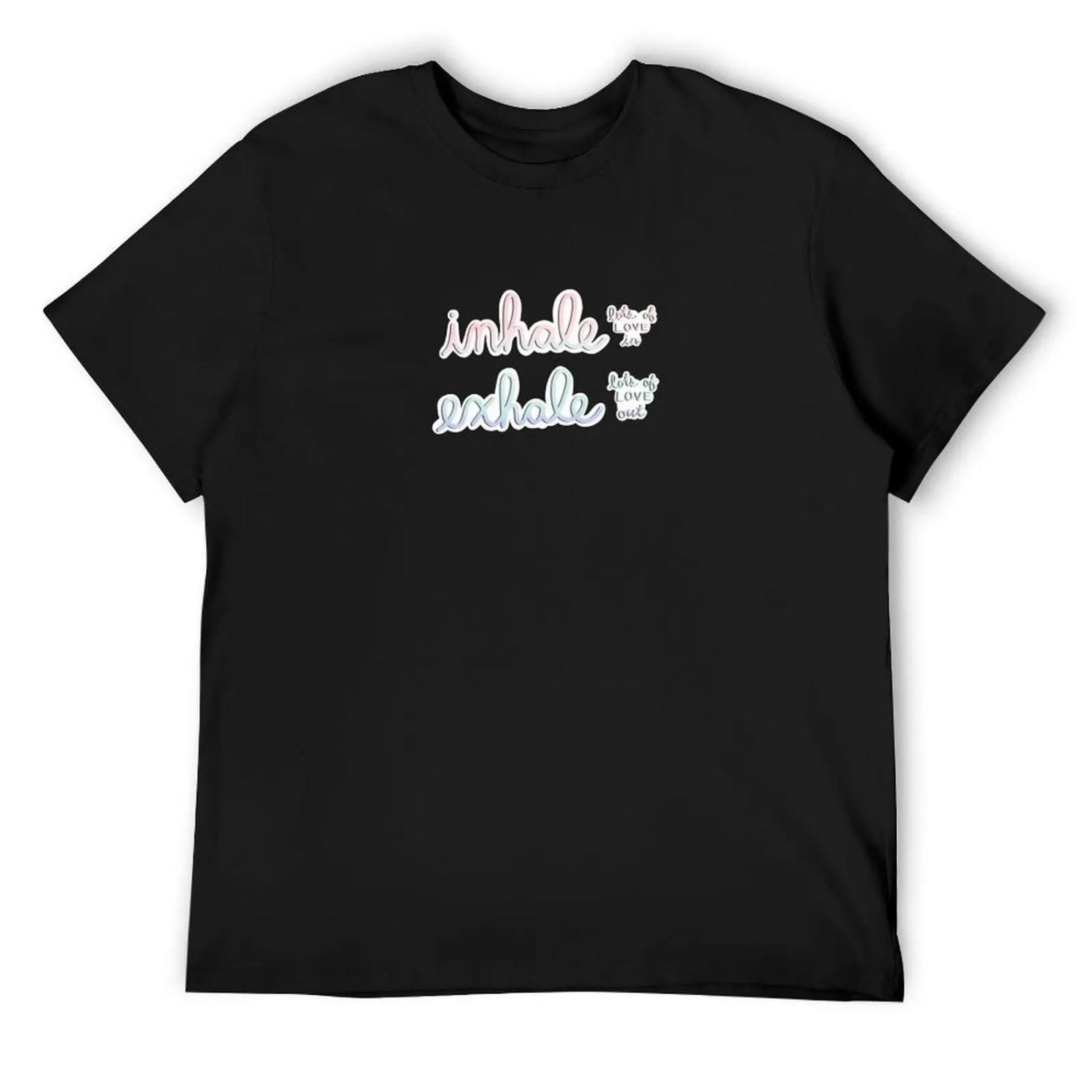 Inhale Exhale Lots of Love T-Shirt aesthetic clothes Aesthetic clothing luxury t-shirt blue archive men clothes S
