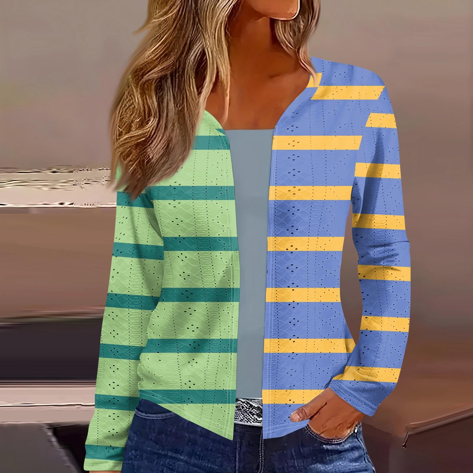 

Женский топ с длинным рукавом и принтом, повседневная мода на выходные, тонкий кардиган, блузка L зелёный