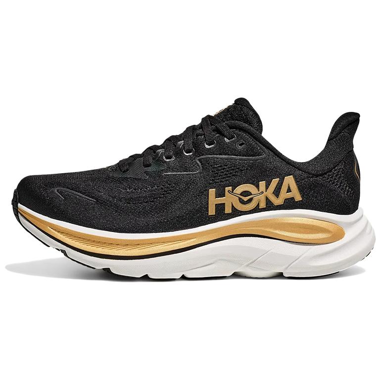 

Hoka One One Clifton 10 Comfortable Versatile Durable Low-Top Casual Running Shoes Women sneaker Black Gold 1162031-BKGD 43