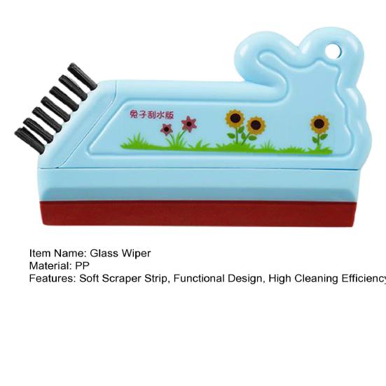 Glass Wiper Rabbit Sunflower Design Scraper with Thickened Soft Scraper Strip Countertops Glass Sinks Water Stain Remover Tool