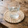 Boho Cotton Coaster Set with Holder Absorbent Heat-Resistant Placemats for Kitchen Dining Non-Slip Reusable Rustic Home Decor for Cups Mugs