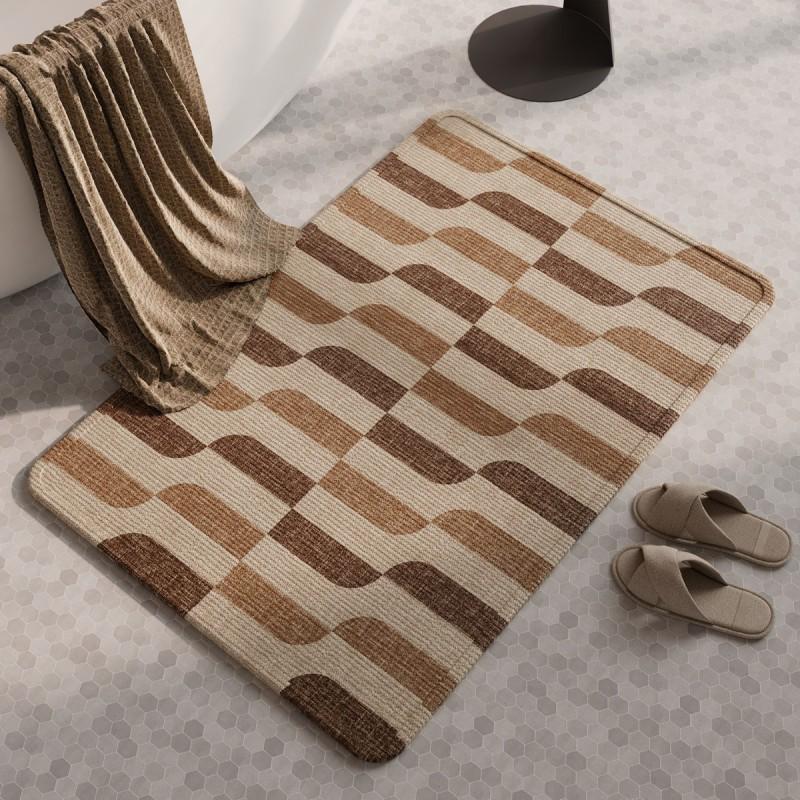 Natural Diatomite Bath Mat Absorbent Quick Dry Non Slip Floor Rug Bathroom Entryway Kitchen