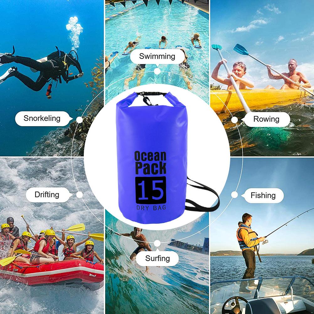 20-2L Portable Waterproof Swimming Bag Dry Sack Fishing Boating Clothes Wallet Cell Phone Storage Bag Pouch for Outdoor Dry Bag