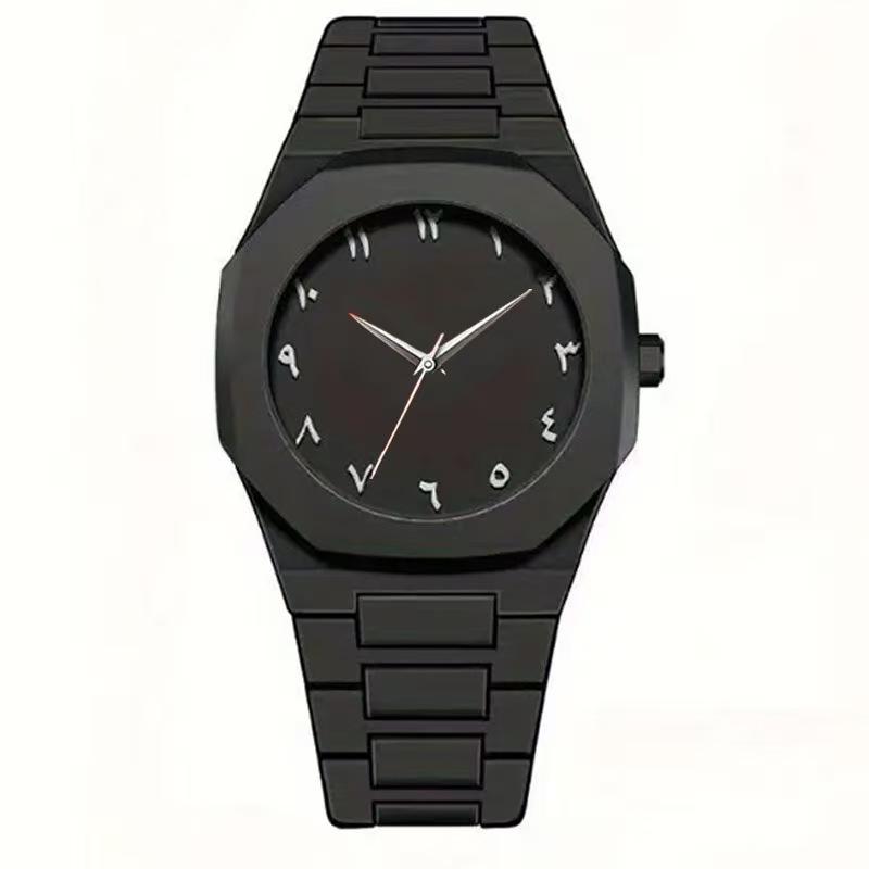 1/4PCS Creative Middle East Arabic Numerals Quartz Watch Business Wristwatch Cross Necklace Bracelet Ring Set (Without Box)