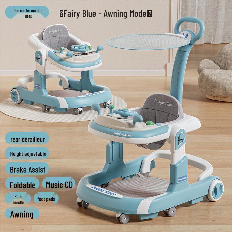 3-in-1 Multi-Functional Foldable Baby Walker, Anti-Rollover, for 6-18 Months