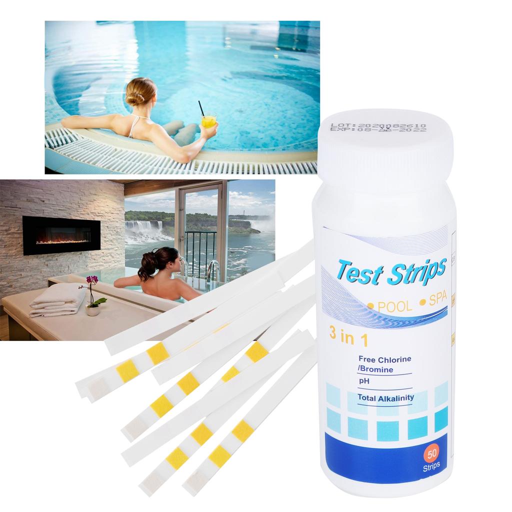 3in1 Water PH Test Paper Swimming Pool SPA Chlorine Test Strips Pool Cleaner Accessory