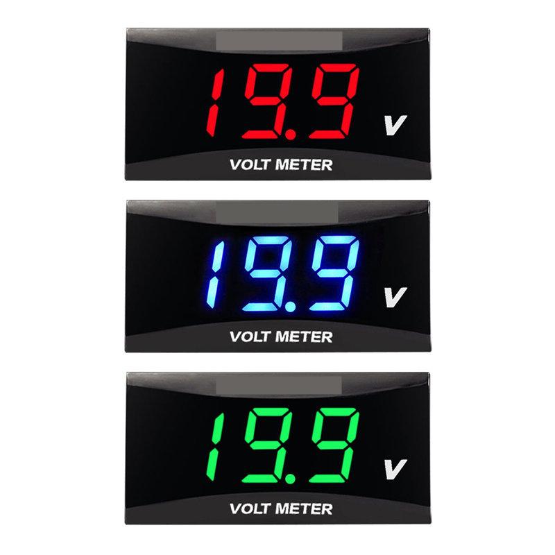 Universal Motorcycle Voltmeter Koso Mini LED Digital Display Electromobile Gauge Car Voltage Meter with Holder  12V-100V