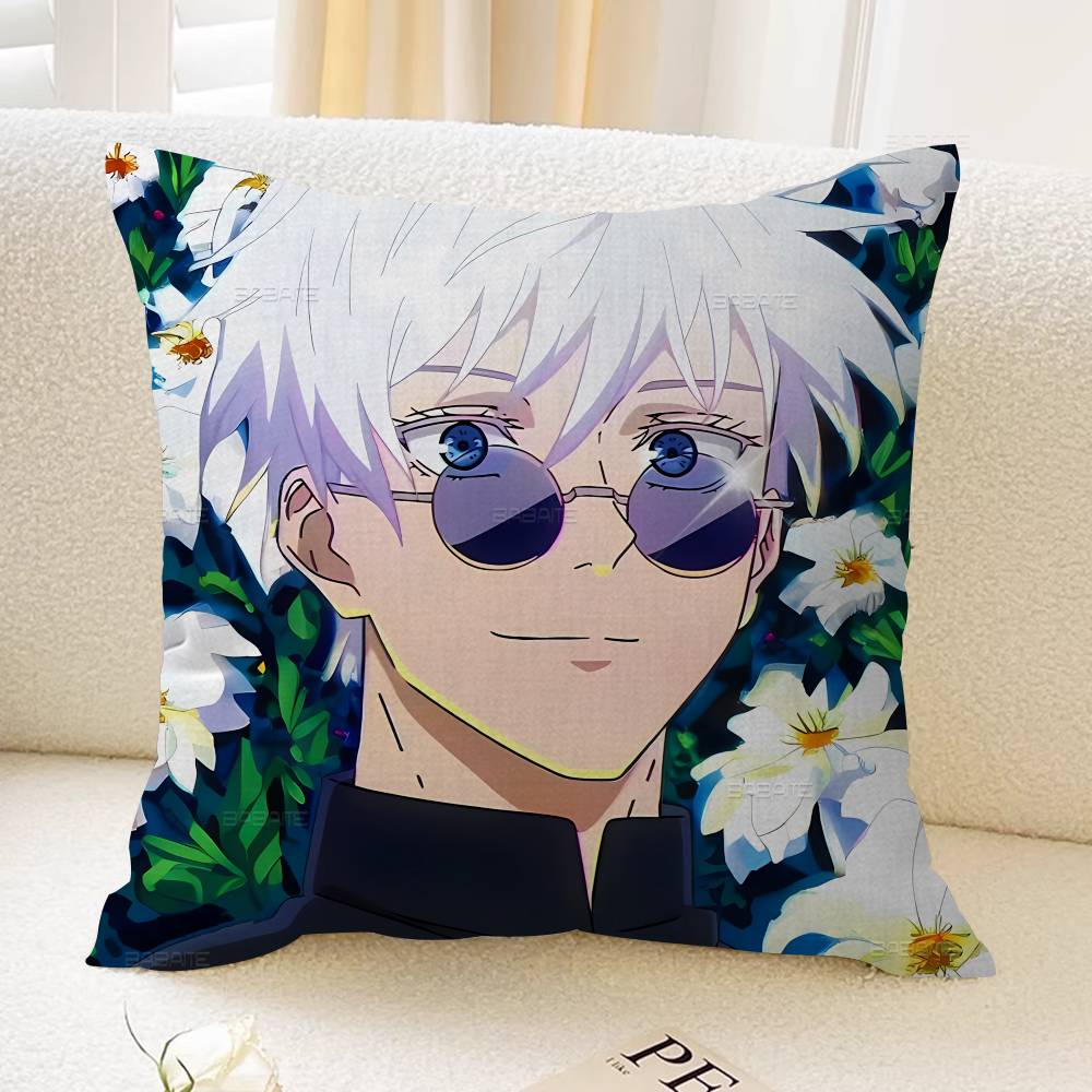 Cartoon Figure Gojo Satoru Cushion Cover Car Throw Pillow Case For Sofa Car Christmas Gift xcm xcm