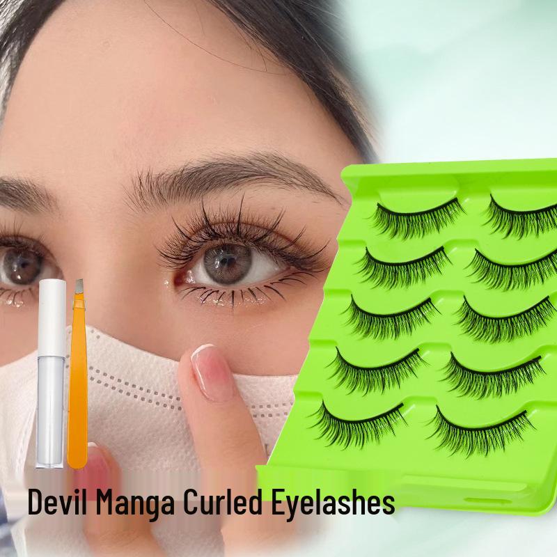 Eyelashes Lazy Sunflower: Influencer Comic Fairy Full Strip False Lashes with Transparent Stem
