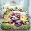Lenoška Povlak na přikrývku 3D Vtipné Zvíře kreslený přikrývka ložní souprava, měkký bytový textil polyester 3D digitální tisk dětské dárky