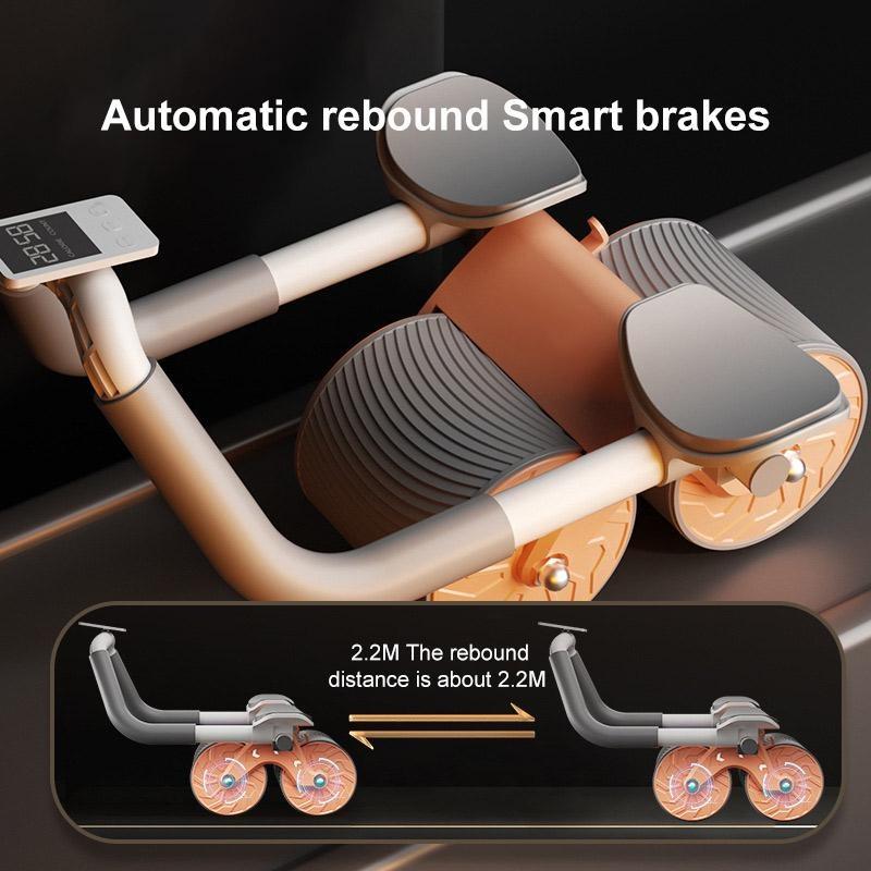 Abdominal Wheel Automatischer Rückprall, Bauchmuskelrad, Ellenbogenbandage, Bauchrolle, Core-Krafttrainingsgerät für das Heim-Fitnessstudio