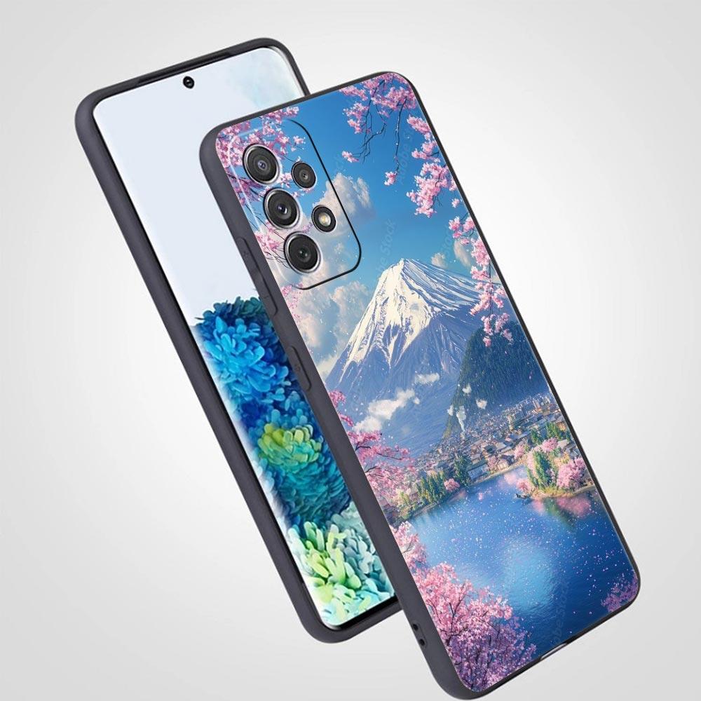 Japan Mount Fuji Painting Cherry blossom Phone Case For Samsung A17 A07 A55 A35 A25 A15 A05 A33 A21s A41 A73 A53 A51 A71 Cover