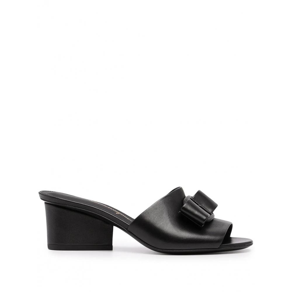 Salvatore Ferragamo Ferragamo Viva Bow 60mm Mules Black