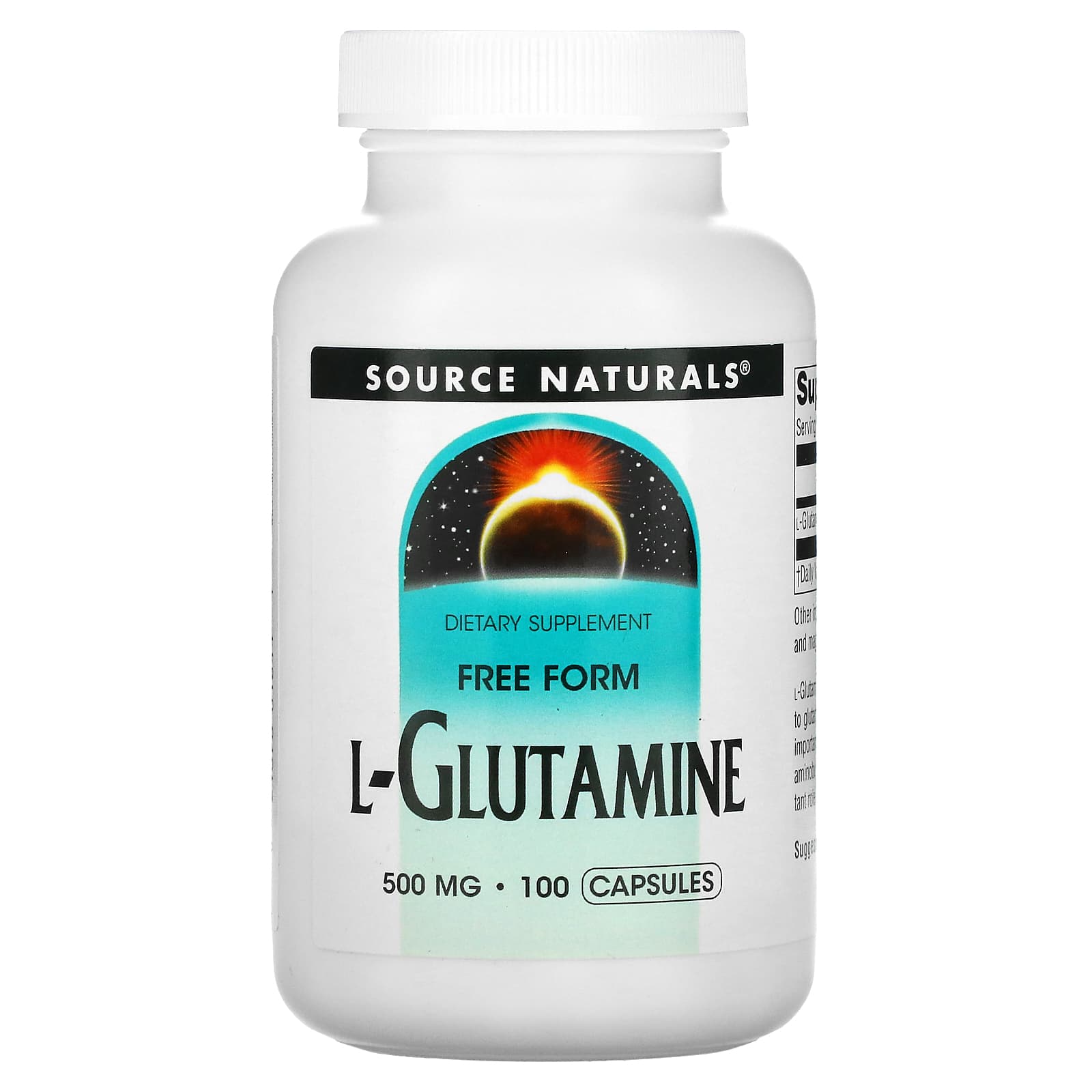 

Source Naturals, L-глютамін, 500 мг, 100 капсул