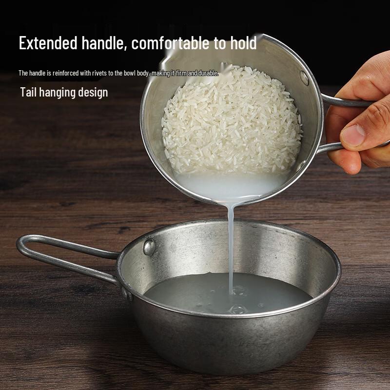 ZISIZ Retro Single Handle Korean Stainless Steel Bowl
