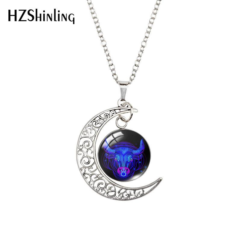 Fashionable Zodiac Moonlight Gemstone Necklace Featuring Beautiful Geometric Style