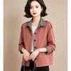 EST+II Women's Autumn Plaid-Lined Lapel Short Jacket